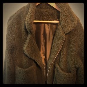 Size small Zaful muddy green fuzzy jacket
